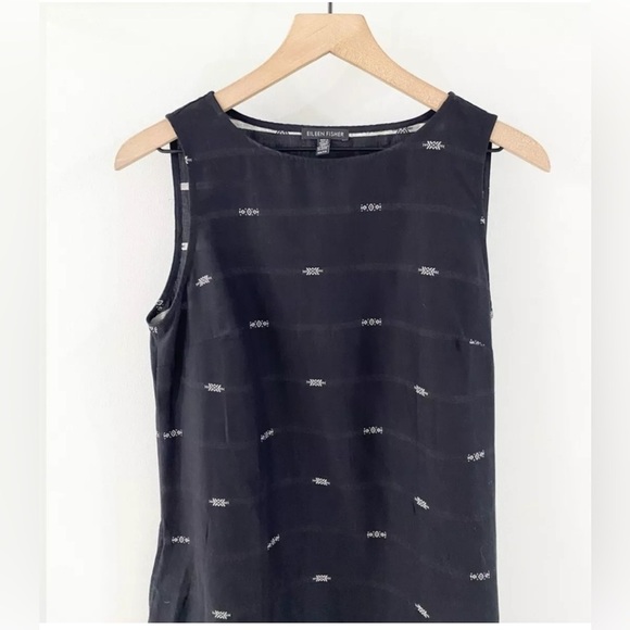 Eileen Fisher Nomadic Stripe Organic Cotton Shift Dress Small Petite Boho Beach - Picture 3 of 8